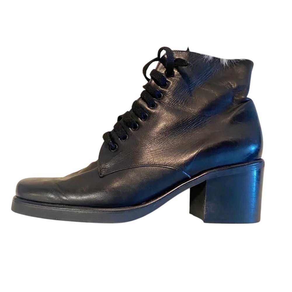 Robert Clergerie Lace Up Square Toe Vintage‎ Style Boot Made in France 7.5